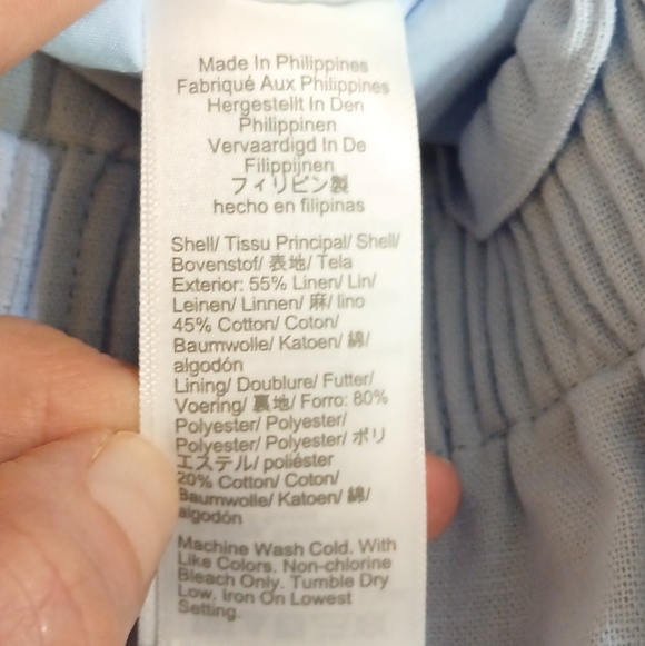 J Crew Baby Blue Cotton Linen Blend Pull On Skirt - Picture 4 of 10